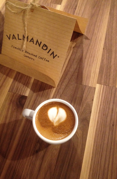 A cappucino prepared with Valmandin coffee beans - the best coffee.