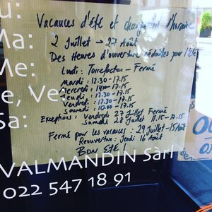 Picture of Valmandin opening hours for the summer.